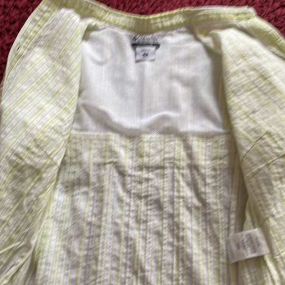 Columbia Cotton Button Down Shirt Green & White Striped Size Medium - Picture 6 of 8